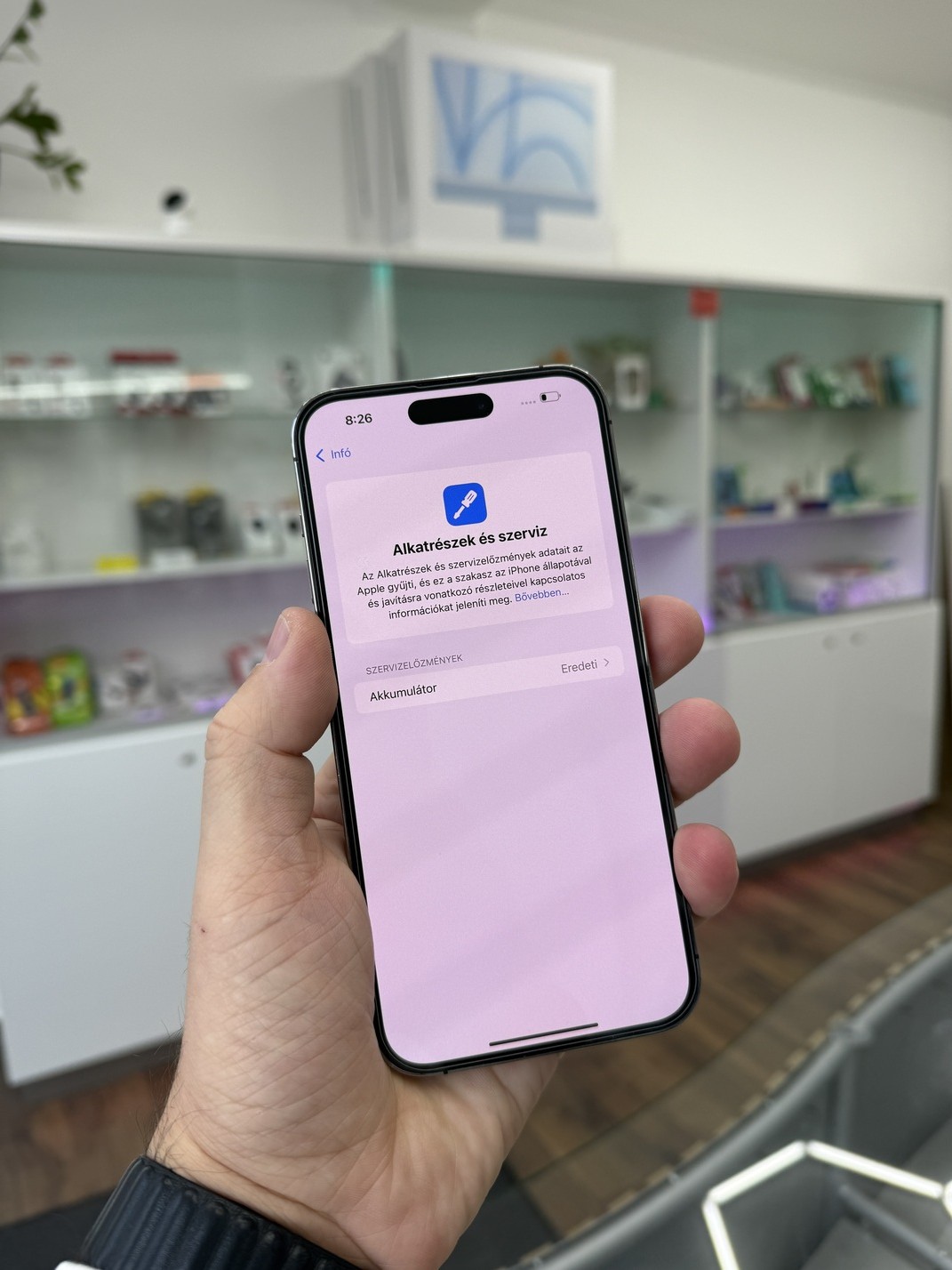 Eredeti alkatrész igazolás iPhone szervizelőzményben – NorbiPhone Orosháza